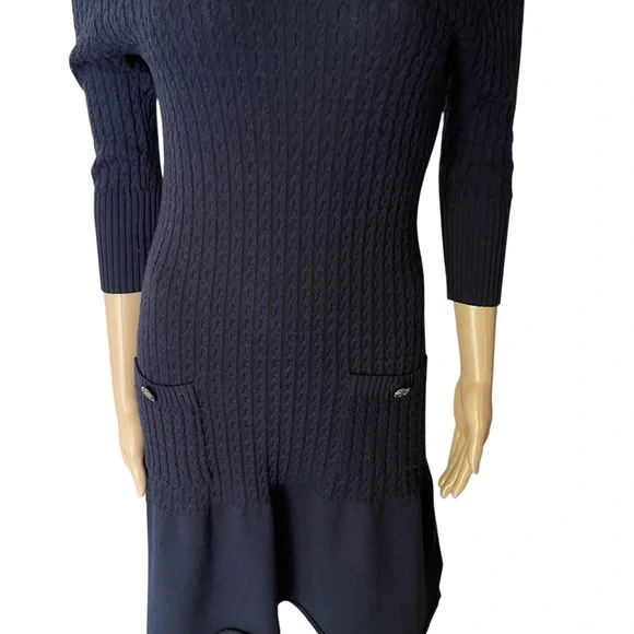 CHANEL Midnight Blue Knit Dress with Button Accents size 36(XS-S) - Picture 10 of 16